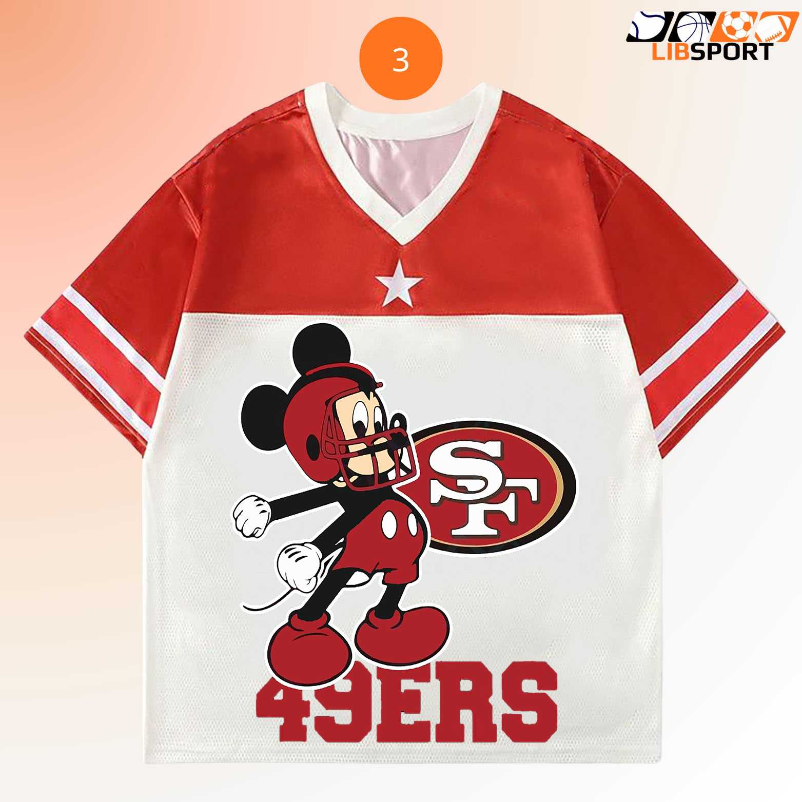 San Francisco 49ers Mickey Jersey, Nfl Disney Shirt, Game Day Unisex Tee